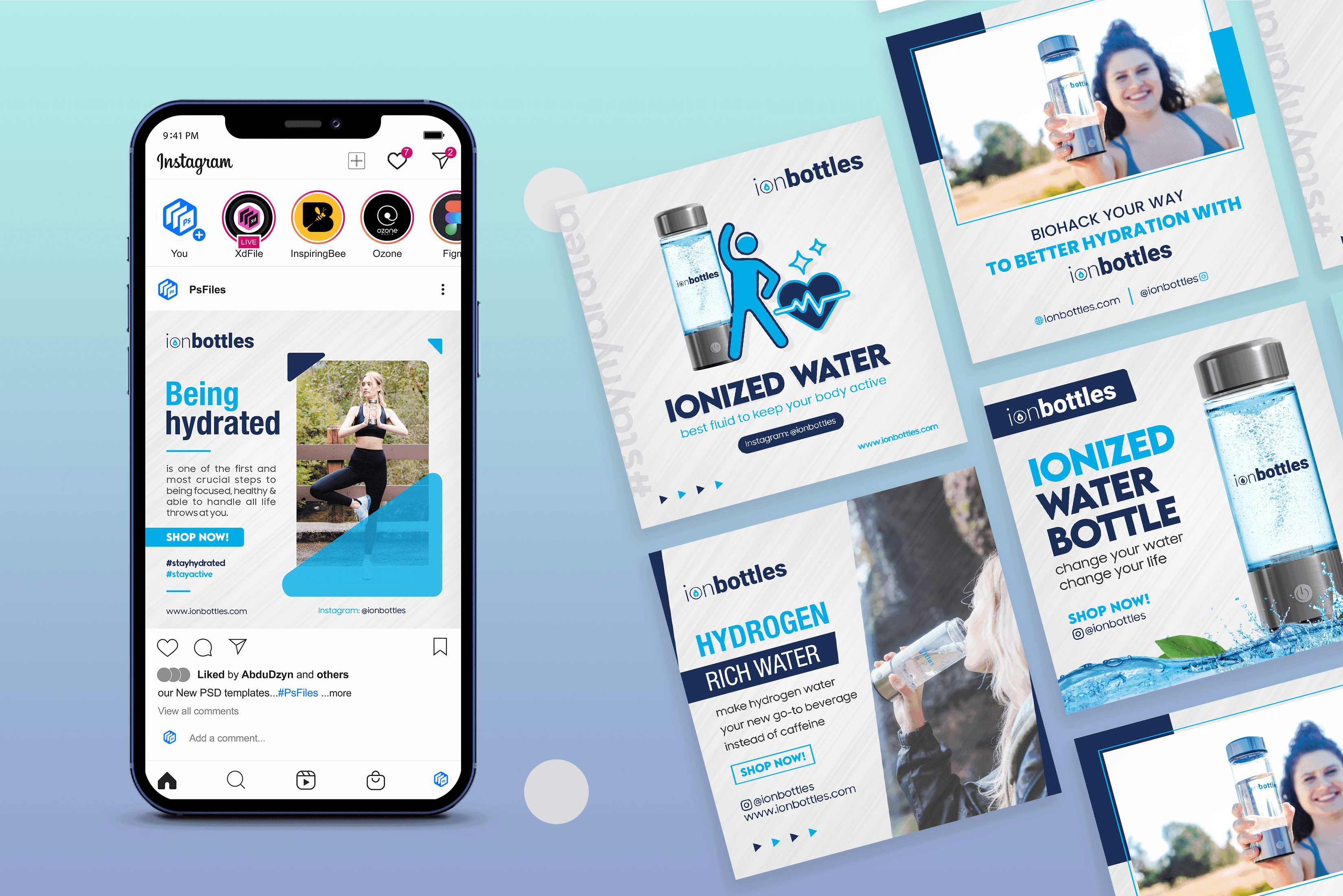 IonBottles Logo and Social Media Design